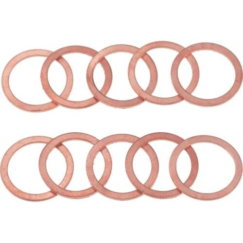 20PCS/Pack Solid Copper Washer Flat Ring Gasket Sump Plug Oil Seal Fittings 10*16*1MM Washers Fastener Hardware Accessories