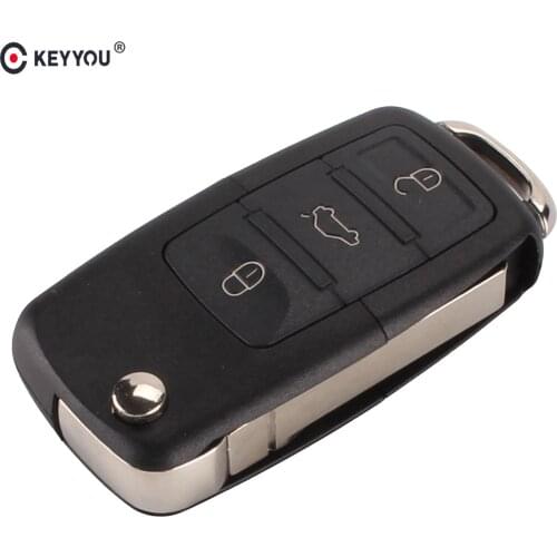KEYYOU 20X For VW Passat Polo Golf Touran Bora Ibiza Leon Octavia Fabia 3 button Folding Car Remote Flip Key Shell Case Fob