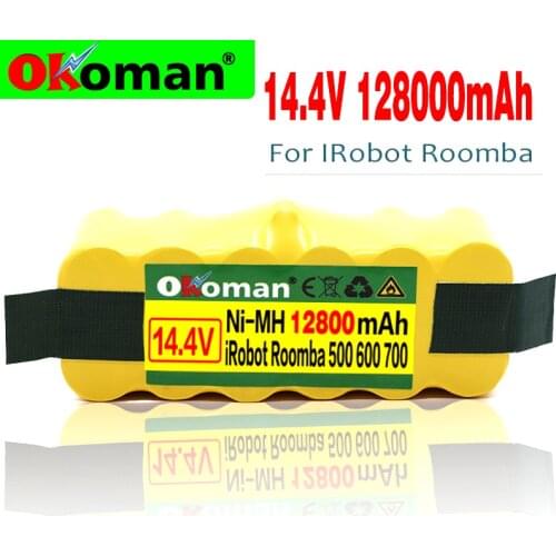 High Capacity 12800mAh 14.4V Battery for iRobot Roomba Vacuum Cleaner 500 530 540 550 620 600 650 700 780 790 870