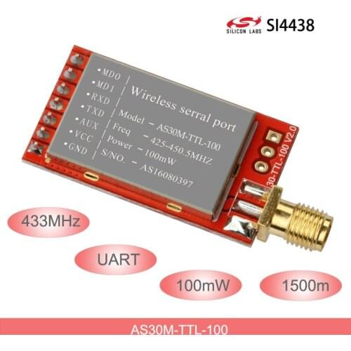 433MHZ SI4438 Wireless Modules Data Transmission Serial Port Module, Many to One, 1500-meter Long Distance