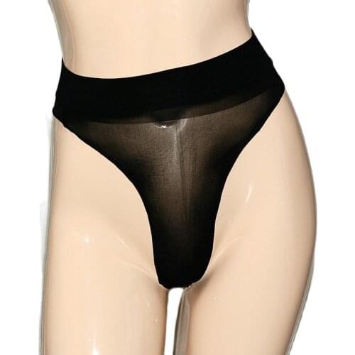 Seamless High Elastic Thin Sheer Summer Bodystocking Briefs Underwear See Through Thong Transparent Panties Sexy Brief Lingerie