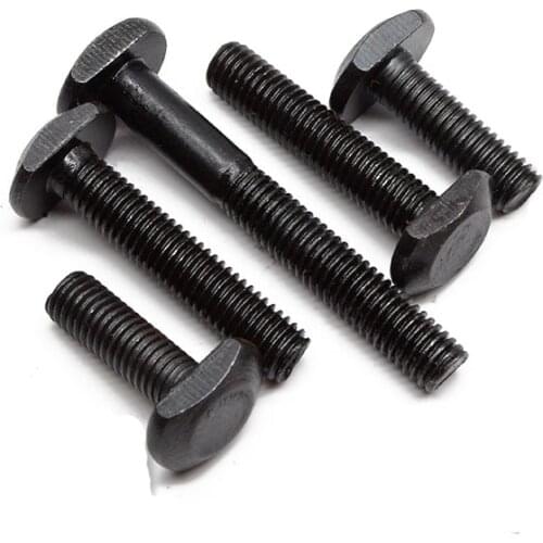 10pcs M6 M8 round head T-screw platen screws lathe bolts level 4.8 carbon steel bolt high strength black 16mm-100mm length