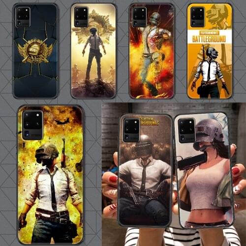 PUBG Game Phone case For Samsung Galaxy Note 4 8 9 10 20 S8 S9 S10 S10E S20 Plus UITRA Ultra black 3D bumper trend funda art