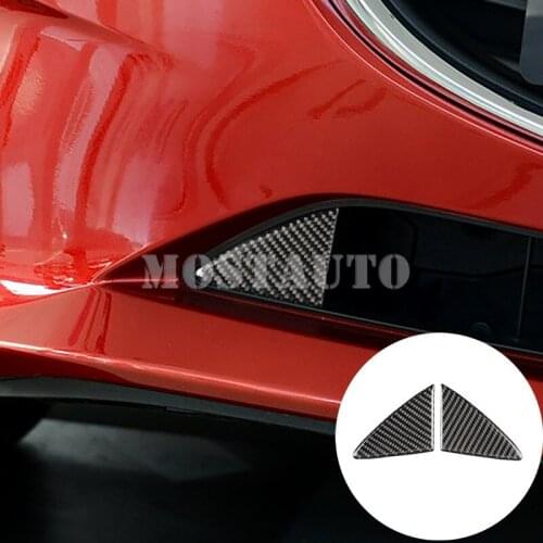 For Mazda 3 Carbon Fiber Front Bumper Tow Hook Hole Cap Trim Cover 2014-2016 2pcs Car Accessories Interior Car Decor Car Trim