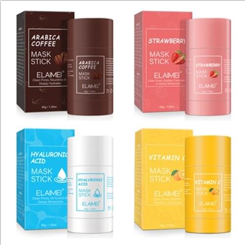 ELAIMEI Green Tea Mask Stick Face Purifying Clay Stick Mask Cleaning Pores Blackhead Remove Anti-Acne Oil Control Skin Care QBMY