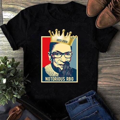 Unisex Vintage Style Notorious RBG T Shirt 1933 2020 Ruth Bader Ginsburg Court Memory Cotton Tees Dropshipping