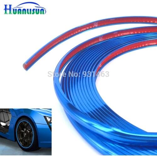 HUANLISUN 4 metre Chrome Moulding Trim Strip Tire Guard Grille Headlight Decoration Line Decal Wheel Hub Rim Edge Protector
