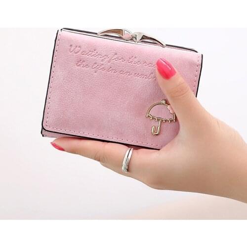 Women Umbrella Faux Leather Trifold Leather Wallet Women Clutch Large Capacity Credit Card Holder Carteira Feminina