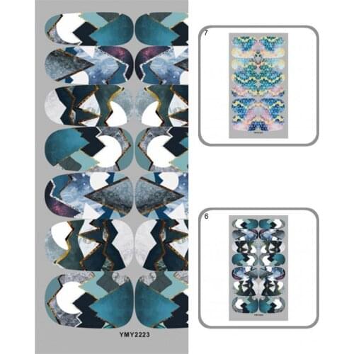 Nice-looking Multi-color Oil Paint Pattern Manicure Art Transfer Sticker Easy to Apply Nail Sticker Glue-free for Party