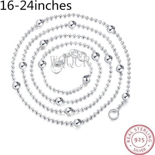 Hot Selling Shiny 925 Sterling Silver Jewelry Large and Small Beaded Necklace for Ladies Exquisite Clavicle Jewelry