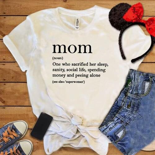 Hot New Mom Definition Tee Funny Mother Meaning Silm Fit Shirt Mothers Day Outdoors Tops Gift To Family Summer Matching Tshirt