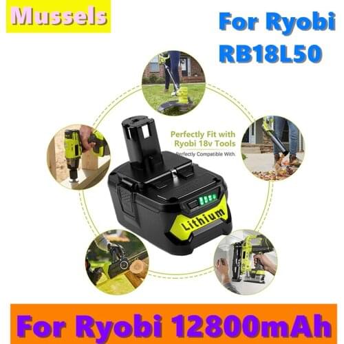 18V12800mAh Li-ion Rechargeable Battery for Ryobi ONE cordless Power Tools BPL1820 P108 P109 P106 P105 P104 P103 RB18L50 RB18L40