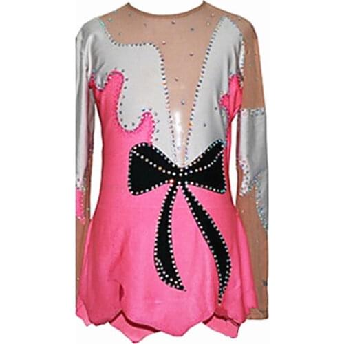Figure Skating Dress Womens Girls' Ice Skating Dress White pink collocation Black Butterfly Festival Beautifully decorated