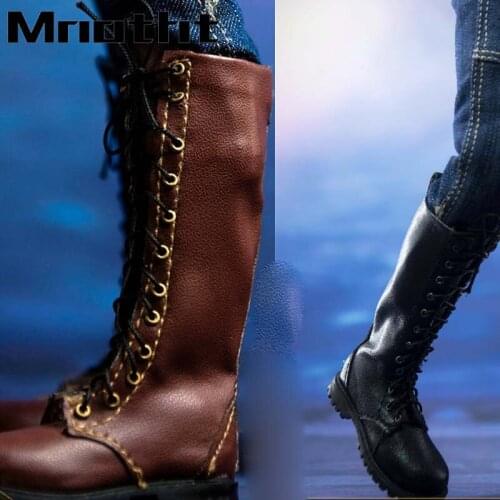 1:6 Scale Long military boots Lace-up High Cylinder Martin Boots for 12inch Action Figure toys Hobbies Collection m3