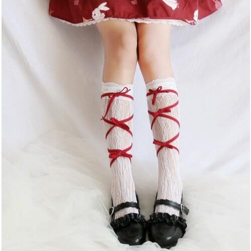 Cute 1 Pair Lolita Socks Girls Japanese Style Lace Color Bow Lovely Woman Cosplay High Quality Summer Sweet Princess Socks