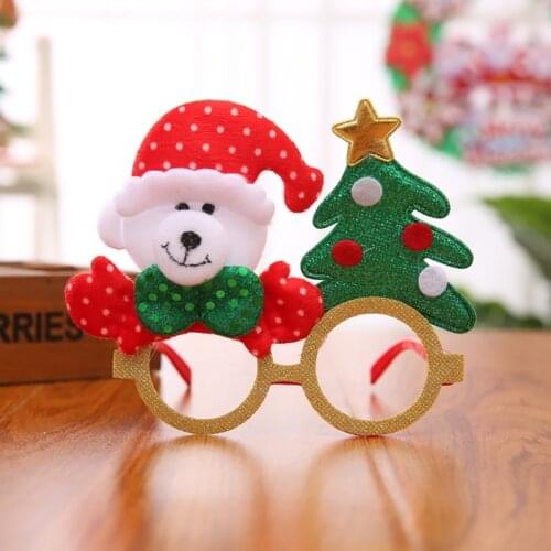 Cute Glasses Cartoon Antlers Santa Claus Christmas Children Holiday Party Gifts Toys Small Gifts Antlers Xmas Trrr Hanging Ornam