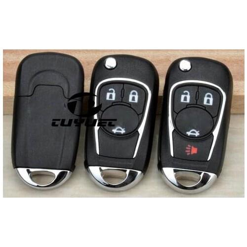 Modified Flip Folding Key Shell 3 4 Button for Chevrolet Cruze Malibu Uncut Blade Car Key Blanks Case