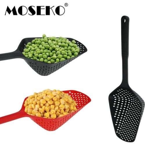MOSEKO 1pc No-stick Plastic Drain Shovel Strainers Water Leaking Shovel Ice Shovel Colanders Kitchen Gadget Cooking Tool