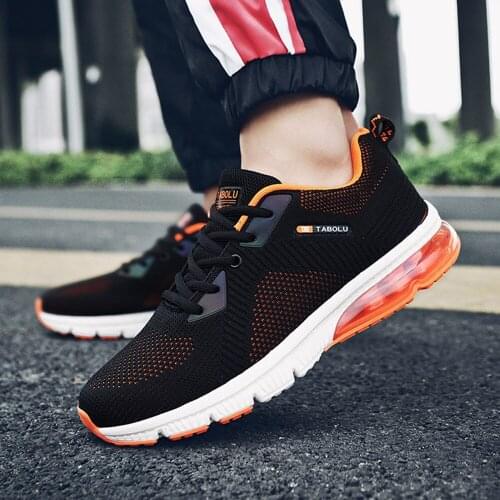 2021 new mens flying woven sports shoes non-slip air cushion running shoes outdoor walking travel wear-resistant breathable