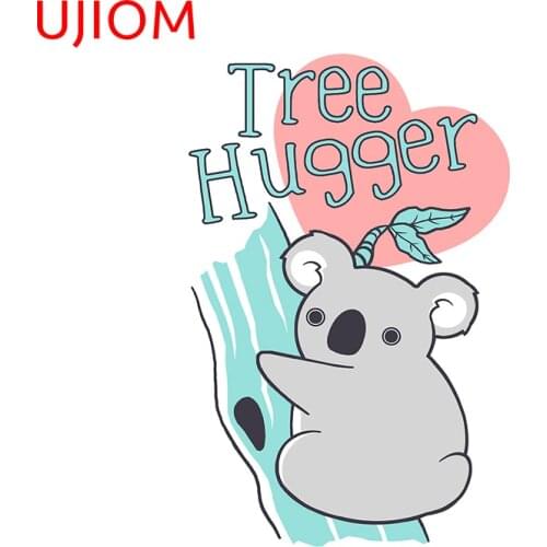 UJIOM Tree Hugger Koala Cartoon Wallstickers Toilet Vinyl Stickers Waterproof Wall Decals For WC Sticker Home Decor Decal Mural