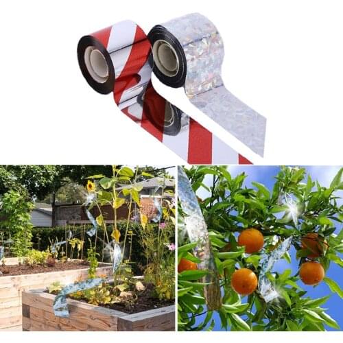 Bird Deterrent Reflective Scare Tape Ribbon Pest Control Dual-sided Repellent for Pigeon Grackle Woodpecker Geese Blackbird