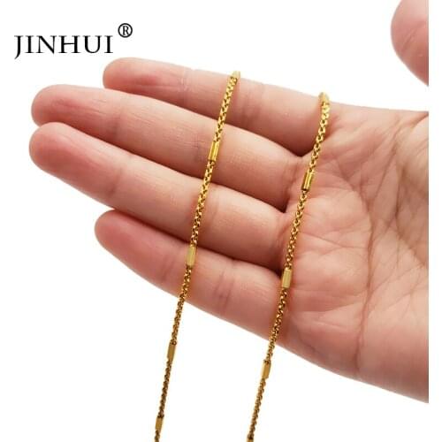 Jin Hui African Middle East women Trendy Golden Necklaces Men Length 45cm fashion Jewelry Birthday present Lovers Necklaces gift