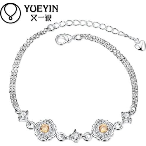 Silver plated jewelry charm chain bracelet silver-plating jewelry bracelet pulseras bijoux Luxurious Gift for Anniversary