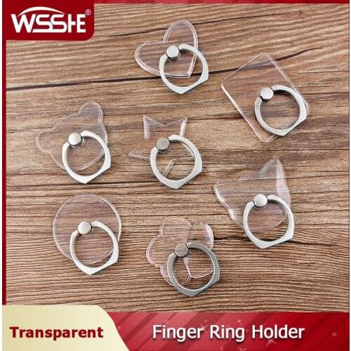 Transparent Finger Ring Holder Cellphone Bracket Cellular Support Universal Stent Stand for iphone Samsung Smartphone Kickstand