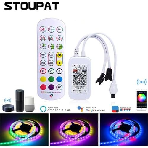24Keys Bluetooth-compatible Music WS2811 WS2812B Controller APP IR Remote Control for DC5V-24V Flexible SK6812 LED Strip Light