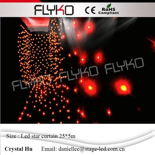 Christmas decoration led star backdrops wall 5M*25M best suppliers rentable led star curtain easy to install demolition
