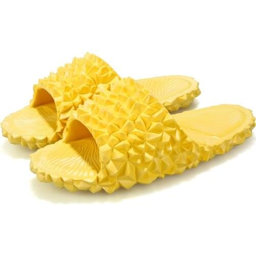 Summer Women Funny Durian Slippers Men Indoor Bathroom Non-Slip Sandals Couple Casual Beach Slides Ladies Home Bathe Flip Flops
