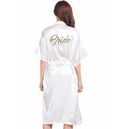 TJ01 Large Size S-3XL Gold Letter Bride Bridesmaid Get Ready Robes Bridal Party Gifts Bathrobe Dressing Gowns For Wome