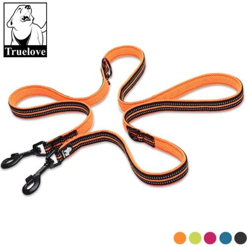 Truelove 7 In 1 Multi-Function Adjustable Dog Lead Hand Free Pet Training Leash Reflective Multi-Purpose Dog Leash Walk 2 Dogs