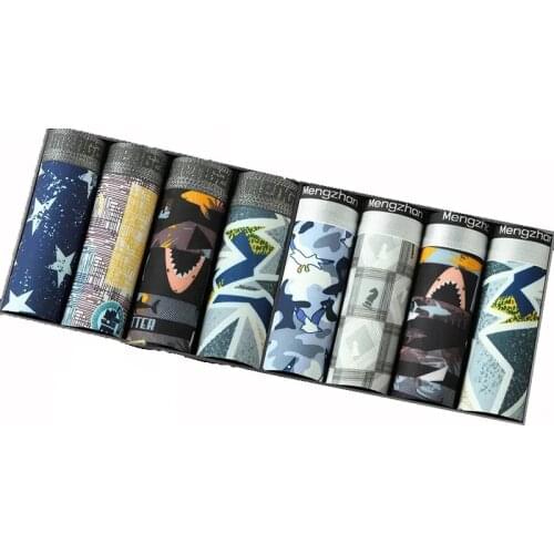 8pcs Cotton Mens Underwear Boxers Male Panties Breathable Sexy Man Boxer Solid Underpants Comfortable Plus Size Shorts Lot