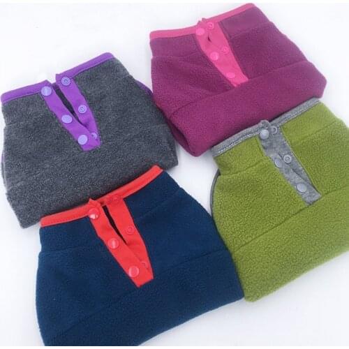 Winter Dog Vest Soft Fleece Clothes for Small Dogs Solid Color Dog Tshirt With Dog Harness Leash Pug Yorks Coat