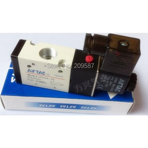 1Pcs 3V310-10 DC12V 3Port 2Position 3/8" BSP Single Solenoid Pneumatic Air Valve Free Shipping
