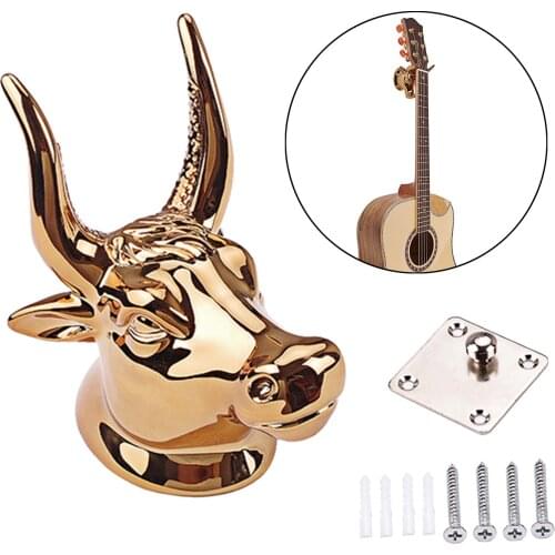 1pc Gold Guitar Wall Mount Hook Electric Guitar Stand Holder