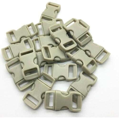 10pcs/lot 3/8" 10mm Wide Gray Contoured Side Release For Paracord Bracelet Plastic Buckle