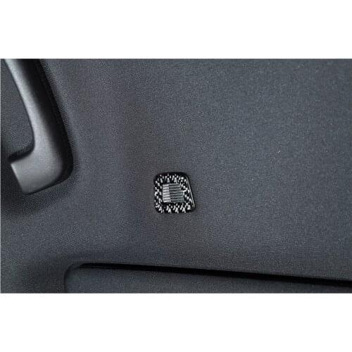 2pcs Car Microphone Frame Ring Decorative Cover Trim Sticker for Dodge Charger 2015+ Car Accessories Carbon Fiber Red Black