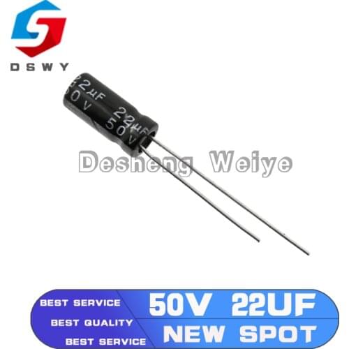 20PC 50V22UF 5*11MM 22UF 50V 5x11 mm Aluminum Electrolytic Capacitor DIP