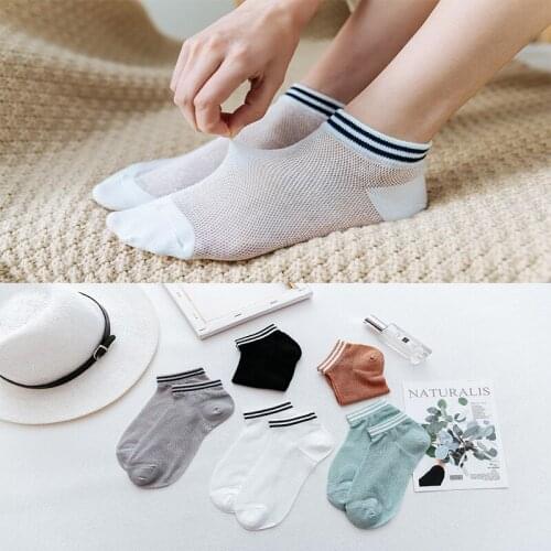 5 Pair/package thin cotton socks of women hollow mesh short socks sport casual socks Invisible ankle socks the size 34-39