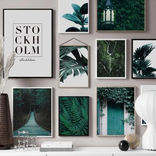 5D Diamond Painting Green Lake Mountain Forest Banana Leaf Diy Diamond Embroidery Landscape Rhinestone Mosaic Home Decoration