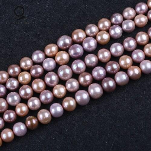 AA 12-16mm Natural Pink Near Round Edison Shape Baroque Fresh Water Pearl String