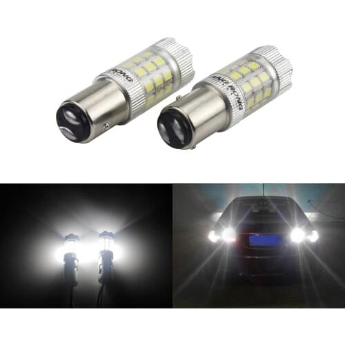 ANGRONG 2pcs White 1157 380 BAY15d Bulb 30 SMD 2835 LED 30W High Power Tail Stop Brake Light DRL(CA272x2)