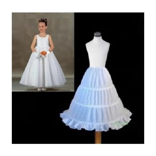 White A Line/Hoopless/Flower Girl wedding Crinoline Petticoat/Underskirt