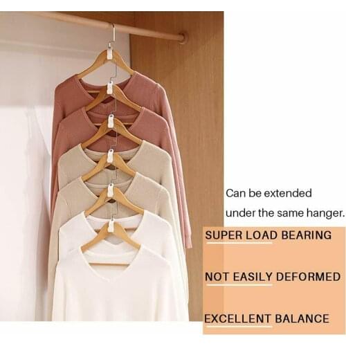 White Clothes Hanger Rack Connector Hooks Bathroom Wardrobe Closet Space Saving Organizer Cascading Clothes Hangers Multi Hooks
