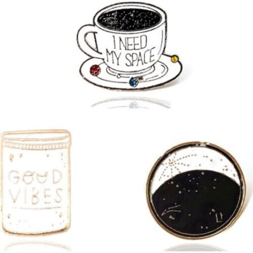 2020 Promotion Pin Broche Brooches Speed Sell Tong For Wish New Japanese Cartoon Coffee Drinks Pizza Drip Brooch Wholesale