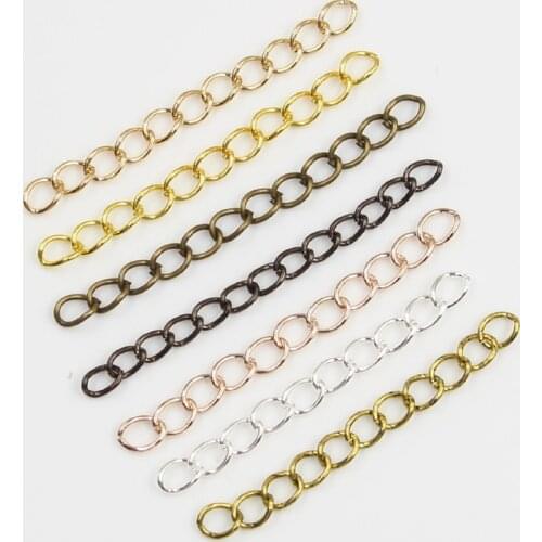 50pcs 70mm 50mm Necklace Extension Chain Bulk Bracelet Extended Chains Tail Extender For DIY Jewelry Making Findings