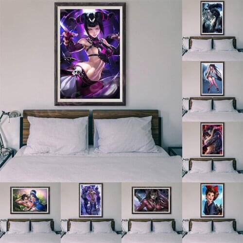 CH16 Anime Girl Cute Sexy Comic Kaisa Juri Kurumi Custom Silk Poster Home Deco Wall Art Christmas Gift