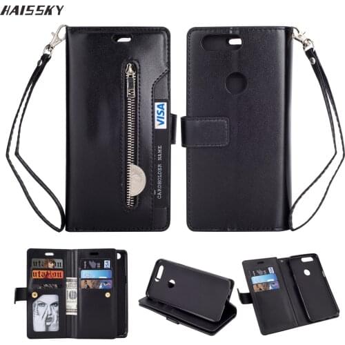 HAISSKY Case For Oneplus 5T One Plus 5 5T Case Leather Wallet 10 Card Case Luxury Vintage Phone Flip Cover Stand Protective Bag